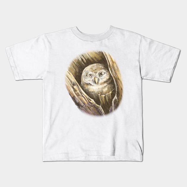 The owl Kids T-Shirt by stephenignacio